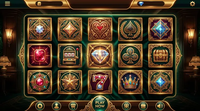 The Gilded Ace game lobby with ornate jewel tiles